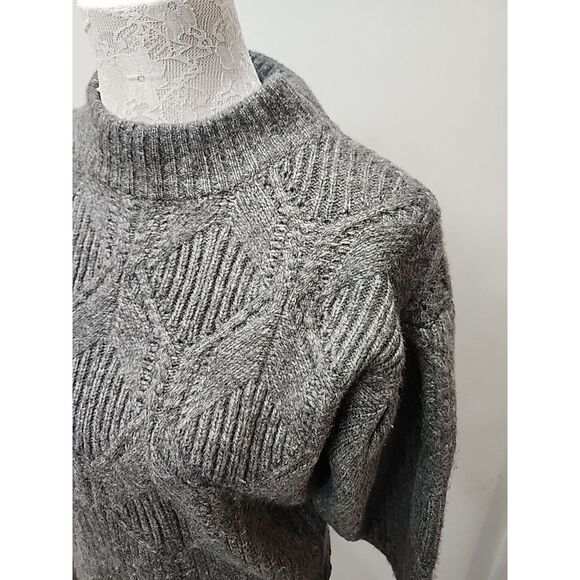 Anthropologie ASTR the Label Puff-Sleeve Turtleneck Knit‎ Sweater Gray Medium - Picture 3 of 10
